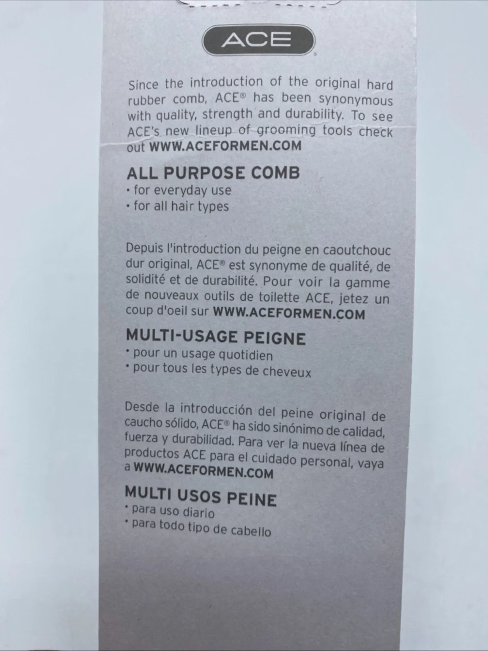 Ace 61286 7 All-Purpose Comb  (Pack of 1) Hair Groom Black 2011